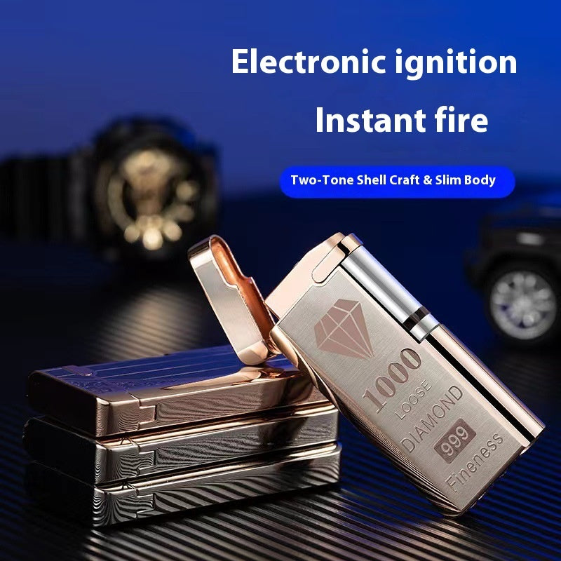 Inflatable Induction Windproof Touch Metal Electronic Lighter