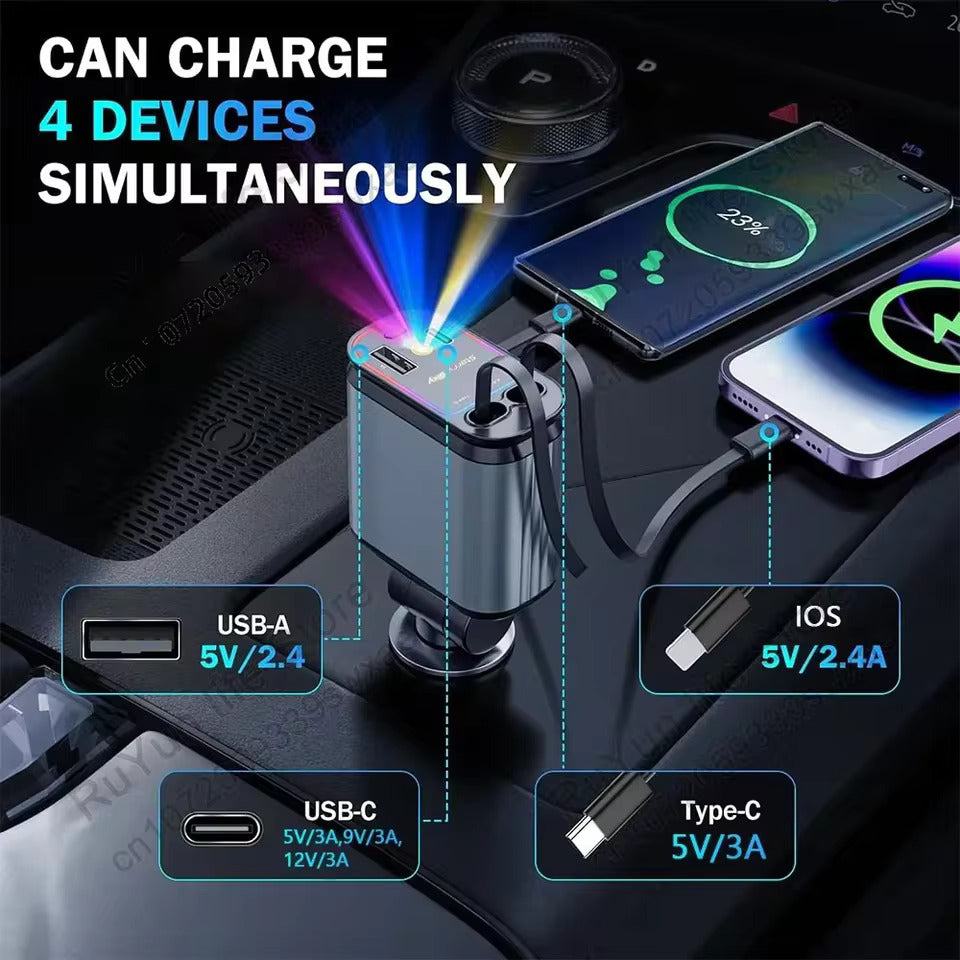 4-in-1 Retractable Rotation Charger