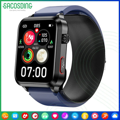 S11 1.92 inch HD Screen Air pump+Airbag Detachable Smart Band ECG Blood Glucose Blood Lipid Measurement AI Medical Diagnosis Heart Rate Blood Pressure Blood Oxygen Monitor Sleep Monitoring Multi-sport Modes Music Playback Smart Watch