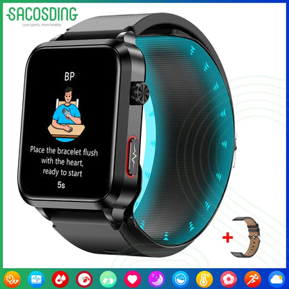 S11 1.92 inch HD Screen Air pump+Airbag Detachable Smart Band ECG Blood Glucose Blood Lipid Measurement AI Medical Diagnosis Heart Rate Blood Pressure Blood Oxygen Monitor Sleep Monitoring Multi-sport Modes Music Playback Smart Watch