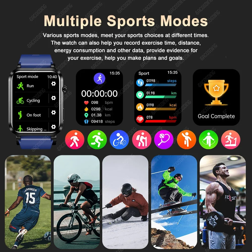 S11 1.92 inch HD Screen Air pump+Airbag Detachable Smart Band ECG Blood Glucose Blood Lipid Measurement AI Medical Diagnosis Heart Rate Blood Pressure Blood Oxygen Monitor Sleep Monitoring Multi-sport Modes Music Playback Smart Watch